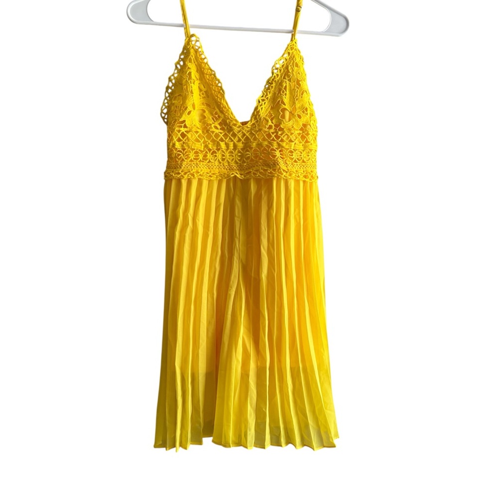 NWT Yellow Pleated Romper PTP 15.5” by Available by Angela Fashion